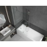Mexen Cubik rectangular bathtub 150 x 70 cm with casing and 1-wing screen 90 cm, transparent, chrome - 550315070X9509000001