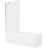 Mexen Cubik Rectangular Bathtub 150 x 70 cm with Enclosure and 1-Wing Screen 90 cm, Transparent, Gold - 550315070X9509000050