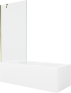 Mexen Cubik Rectangular Bathtub 150 x 70 cm with Enclosure and 1-Wing Screen 90 cm, Transparent, Gold - 550315070X9509000050