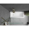 Mexen Cubik Rectangular Bathtub 150 x 70 cm with Enclosure and 1-Wing Screen 90 cm, Transparent, Gold - 550315070X9509000050