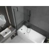 Mexen Cubik rectangular bathtub 150 x 70 cm with casing and 1-wing screen 90 cm, transparent, black - 550315070X9509000070