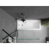 Mexen Cubik rectangular bathtub 150 x 70 cm with casing and 1-panel screen 90 cm, transparent, black - 550315070X9509000070