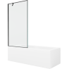 Mexen Cubik rectangular bath 150 x 70 cm with casing and 1-wing screen 90 cm, black pattern - 550315070X9509007070