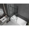 Mexen Cubik rectangular bathtub 150 x 70 cm with casing and 1-wing screen 90 cm, black pattern - 550315070X9509007077