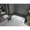 Mexen Cubik rectangular bathtub 150 x 70 cm with enclosure and 1-panel screen 100 cm, transparent, chrome - 550315070X9510000001