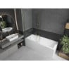 Mexen Cubik rectangular bathtub 150 x 70 cm with enclosure and 1-panel screen 100 cm, transparent, gold - 550315070X9510000050
