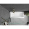 Mexen Cubik rectangular bathtub 150 x 70 cm with casing and single-panel screen 100 cm, transparent, gold - 550315070X9510000050