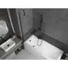Mexen Cubik rectangular bathtub 150 x 70 cm with enclosure and 1-wing screen 100 cm, transparent, black - 550315070X9510000070