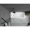 Mexen Cubik rectangular bathtub 150 x 70 cm with enclosure and 1-wing screen 100 cm, transparent, black - 550315070X9510000070
