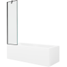 Mexen Cubik rectangular bathtub 160 x 70 cm with casing and 1-winged screen 50 cm, black pattern - 550316070X9505007070