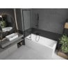 Mexen Cubik rectangular bathtub 160 x 70 cm with casing and 1-winged screen 50 cm, black pattern - 550316070X9505007070