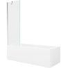 Mexen Cubik rectangular bathtub 160 x 70 cm with casing and 1-wing screen 60 cm, transparent, chrome - 550316070X9506000001