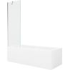 Mexen Cubik rectangular bathtub 160 x 70 cm with housing and 1-panel screen 60 cm, transparent, chrome - 550316070X9506000001