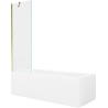 Mexen Cubik 160 x 70 cm rectangular bathtub with panels and a 1-wing screen 60 cm, transparent, gold - 550316070X9506000050