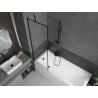 Mexen Cubik rectangular bathtub 160 x 70 cm with casing and 1-wing door 60 cm, black pattern - 550316070X9506007070
