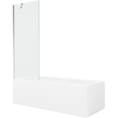 Mexen Cubik rectangular bath 160 x 70 cm with enclosure and 1-wing screen 70 cm, transparent, chrome - 550316070X9507000001