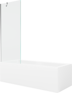Mexen Cubik rectangular bathtub 160 x 70 cm with casing and 1-panel screen 70 cm, transparent, chrome - 550316070X9507000001