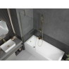 Mexen Cubik rectangular bathtub 160 x 70 cm with casing and 1-wing screen 70 cm, transparent, gold - 550316070X9507000050