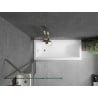 Mexen Cubik rectangular bathtub 160 x 70 cm with casing and 1-wing screen 70 cm, transparent, gold - 550316070X9507000050