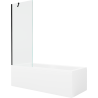Mexen Cubik rectangular bathtub 160 x 70 cm with casing and 1-wing screen 70 cm, transparent, black - 550316070X9507000070