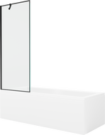 Mexen Cubik 160 x 70 cm rectangular bathtub with panels and a 1-wing screen 70 cm, black pattern - 550316070X9507007070
