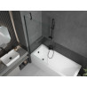 Mexen Cubik rectangular bathtub 160 x 70 cm with casing and 1-leaf screen 80 cm, transparent, black - 550316070X9508000070