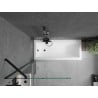 Mexen Cubik rectangular bathtub 160 x 70 cm with casing and 1-leaf screen 80 cm, transparent, black - 550316070X9508000070