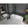 Mexen Cubik rectangular bathtub 160 x 70 cm with housing and 1-wing screen 80 cm, black pattern - 550316070X9508007077