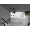 Mexen Cubik rectangular bathtub 160 x 70 cm with casing and 1-wing screen 80 cm, black pattern - 550316070X9508007077