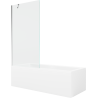 Mexen Cubik 160 x 70 cm rectangular bathtub with panels and a 1-wing screen 90 cm, transparent, chrome - 550316070X9509000001