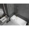 Mexen Cubik rectangular bathtub 160 x 70 cm with housing and 1-wing 90 cm screen, transparent, gold - 550316070X9509000050