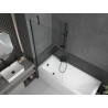 Mexen Cubik rectangular bathtub 160 x 70 cm with casing and 1-wing screen 90 cm, transparent, black - 550316070X9509000070