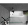 Mexen Cubik rectangular bathtub 160 x 70 cm with enclosure and 1-wing screen 90 cm, transparent, black - 550316070X9509000070