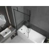 Mexen Cubik rectangular bathtub 160 x 70 cm with casing and 1-panel screen 90 cm, black pattern - 550316070X9509007070