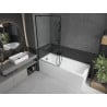 Mexen Cubik rectangular bathtub 160 x 70 cm with casing and 1-panel screen 90 cm, black pattern - 550316070X9509007070