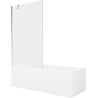 Mexen Cubik rectangular bathtub 160 x 70 cm with casing and 1-leaf screen 100 cm, transparent, chrome - 550316070X9510000001