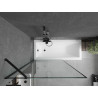 Mexen Cubik rectangular bathtub 160 x 70 cm with casing and 1-wing screen 100 cm, black pattern - 550316070X9510007070