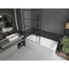 Mexen Cubik rectangular bathtub 160 x 70 cm with enclosure and 1-panel screen 100 cm, black pattern - 550316070X9510007077