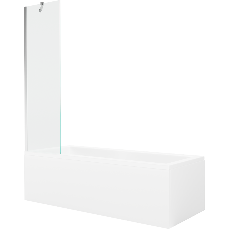 Mexen Cubik 170 x 70 cm rectangular bathtub with panels and a 1-wing screen 50 cm, transparent, chrome - 550317070X9505000001