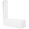 Mexen Cubik rectangular bathtub 170 x 70 cm with casing and 1-panel screen 50 cm, transparent, chrome - 550317070X9505000001