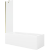 Mexen Cubik rectangular bathtub 170 x 70 cm with casing and 1-wing screen 50 cm, transparent, gold - 550317070X9505000050