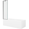 Mexen Cubik 170 x 70 cm rectangular bathtub with panels and a 1-wing screen 50 cm, black pattern - 550317070X9505007070