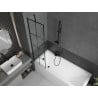 Mexen Cubik rectangular bathtub 170 x 70 cm with casing and 1-wing screen 50 cm, black pattern - 550317070X9505007077
