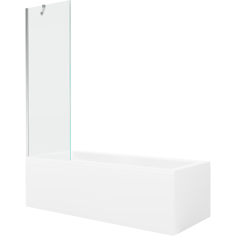 Mexen Cubik 170 x 70 cm rectangular bathtub with panels and a 1-wing screen 60 cm, transparent, chrome - 550317070X9506000001