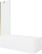 Mexen Cubik rectangular bathtub 170 x 70 cm with enclosure and 1-wing screen 60 cm, transparent, gold - 550317070X9506000050