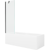 Mexen Cubik rectangular bathtub 170 x 70 cm with casing and 1-wing screen 60 cm, transparent, black - 550317070X9506000070