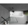 Mexen Cubik rectangular bathtub 170 x 70 cm with panel and 1-wing screen 70 cm, black pattern - 550317070X9507007070