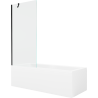 Mexen Cubik rectangular bathtub 170 x 70 cm with enclosure and 1-panel screen 80 cm, transparent, black - 550317070X9508000070