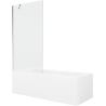 Mexen Cubik rectangular bath 170 x 70 cm with enclosure and 1-winged screen 90 cm, transparent, chrome - 550317070X9509000001