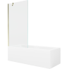 Mexen Cubik rectangular bathtub 170 x 70 cm with casing and 1-wing screen 90 cm, transparent, gold - 550317070X9509000050